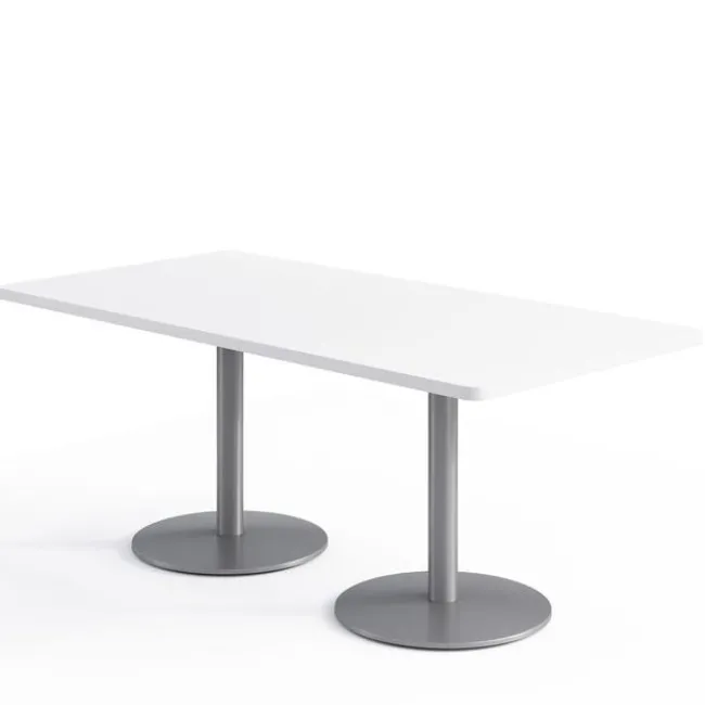 KFI Seating Mode Counter Height Cafe Table w/ Silver Round Base (36'' x 72'' Rectangle)^ Cafe Tables|Café