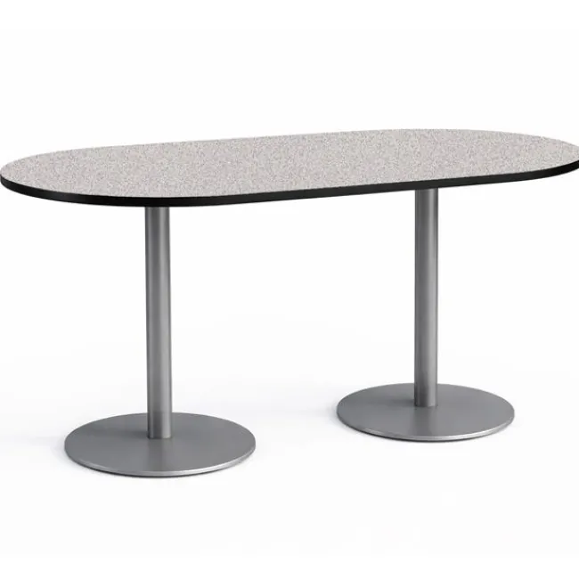 KFI Seating Mode Racetrack Bar Height Café Tables w/ Round Silver Base^ Cafe Tables|Café
