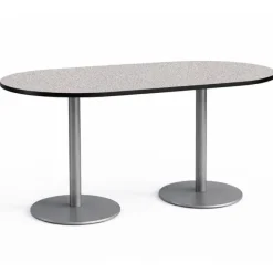KFI Seating Mode Racetrack Café Tables w/ Round Silver Base^ Cafe Tables|Café