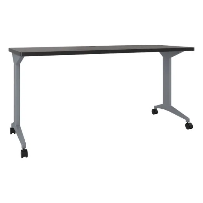 Hirsh Industries Modern Teacher T-Leg Table Desk w/ Casters - 60” W x 24” D^ Teacher Desks|Instructor Desks