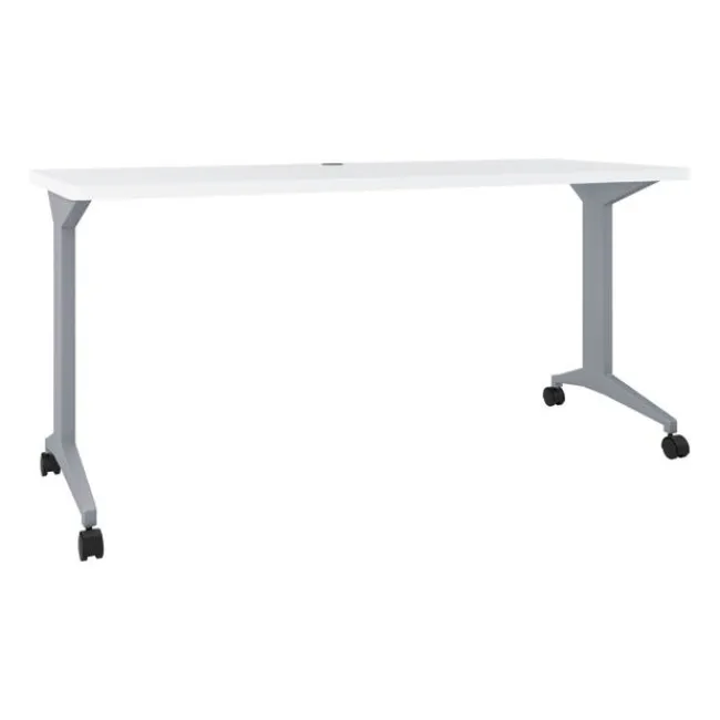 Hirsh Industries Modern Teacher T-Leg Table Desk w/ Casters - 60” W x 24” D^ Teacher Desks|Instructor Desks