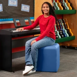 Jaxx Monroe Vinyl Cube Ottoman^ Bean Bag Chairs|Soft Seating