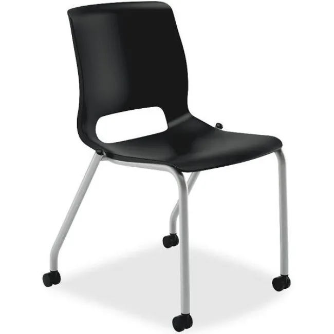 Hon Motivate Mobile Stacking Chairs, Set of 2^ Plastic Stacking Chairs|Padded Stack Chairs