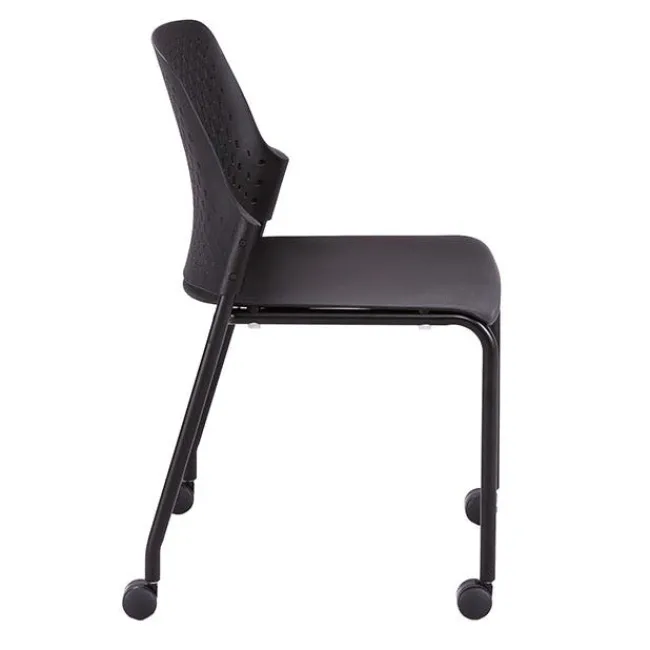 Safco Products Next Series Stack Chairs w/ Casters (Set of 4)^ Church|Plastic Stacking Chairs