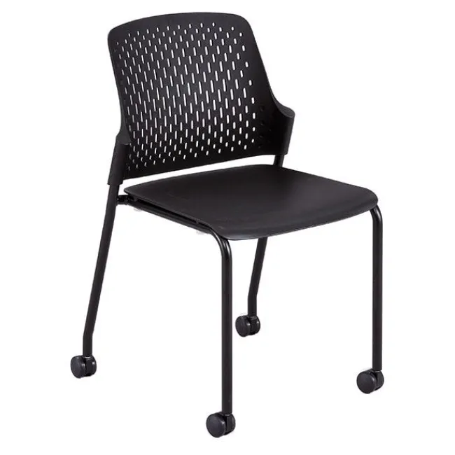 Safco Products Next Series Stack Chairs w/ Casters (Set of 4)^ Church|Plastic Stacking Chairs