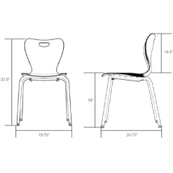 Marco Group Nova Series Stack Chair (18" H) Package (Set of 46)^ Chair Packages