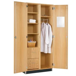 Diversified Spaces Oak Wardrobe Cabinet^ Lab Storage|Tall Cabinets