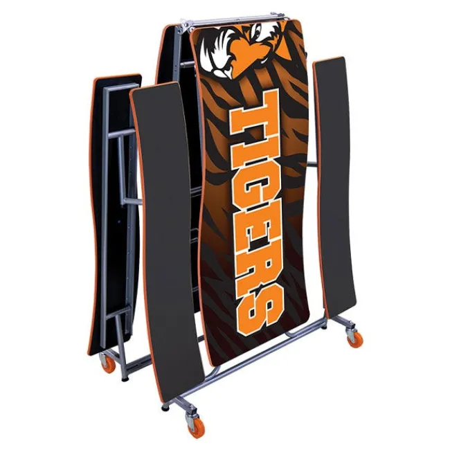 AmTab Ocean Wave Top Mobile Bench Cafeteria Tables^ Cafeteria|Cafeteria Tables