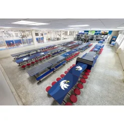 AmTab Ocean Wave Top Mobile Stool Cafeteria Tables^ Cafeteria|Cafeteria Tables