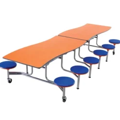 AmTab Ocean Wave Top Mobile Stool Cafeteria Tables^ Cafeteria|Cafeteria Tables