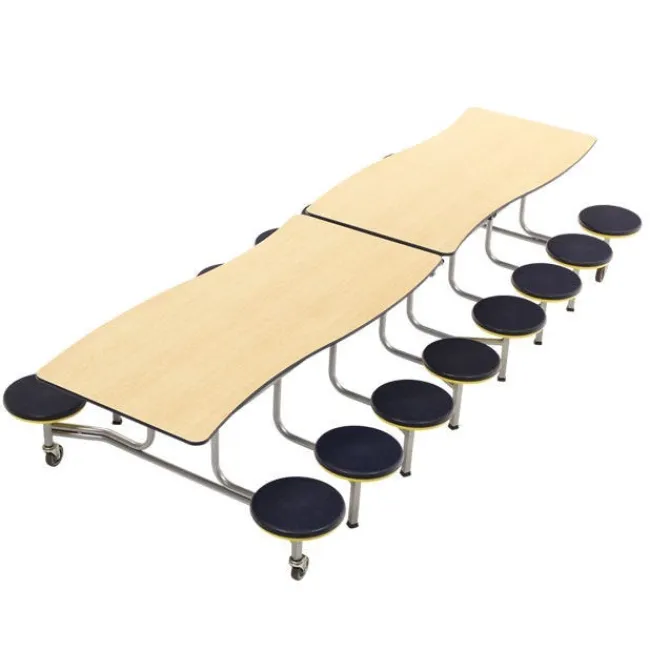 AmTab Ocean Wave Top Mobile Stool Cafeteria Tables^ Cafeteria|Cafeteria Tables