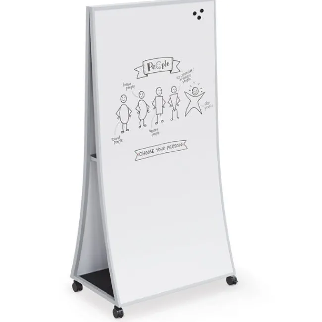 Best-Rite Ogee Curved Mobile Dry Erase Easel^ Mobile Reversible Boards