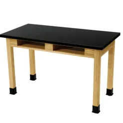 National Public Seating One Acid Resistant Science Lab Table & Two 18'' Black Stools (60'' x 24'')^ Science Lab Packages|Science