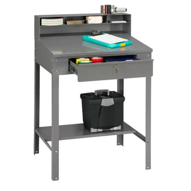 Tennsco Open Style Foreman's Shop Desk with Lower Shelf^ Makerspace & Shop
