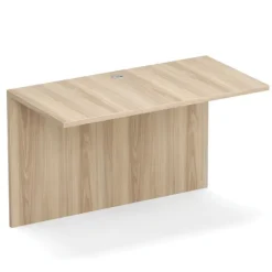 OfficeSource OS Laminate Bow Front Executive Desk w/ Deluxe Full Pedestal & Wall Storage Unit^ Office Suites