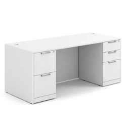 OfficeSource OS Laminate Desk W/ Double Full Pedestals (71" X 30")^ Teacher Desks|Instructor Desks