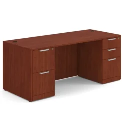OfficeSource OS Laminate Desk W/ Double Full Pedestals (71