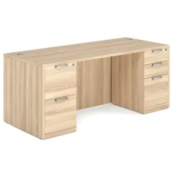 OfficeSource OS Laminate Desk W/ Double Full Pedestals (71