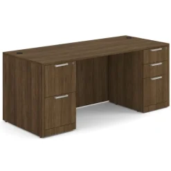 OfficeSource OS Laminate Desk W/ Double Full Pedestals (71