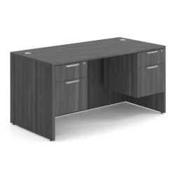 OfficeSource OS Laminate Desk W/ Double Hanging Pedestals (60