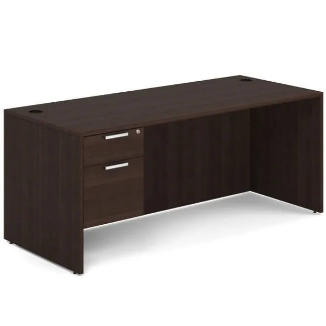 OfficeSource OS Laminate Desk W/ Single Hanging Pedestal (71" X 30")^ Teacher Desks|Instructor Desks