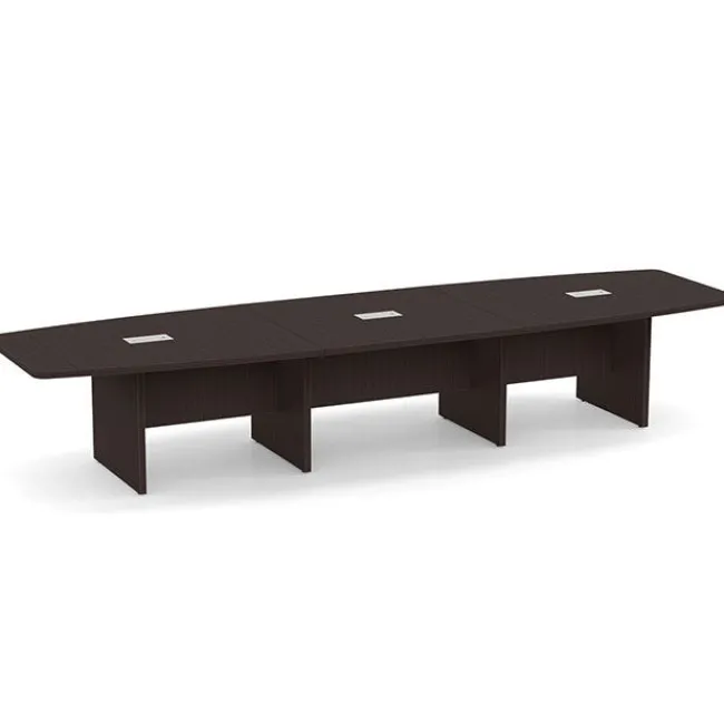 OfficeSource OS Laminate Expandable Boat Shaped Conference Tables w/ Slab Base^ Conference