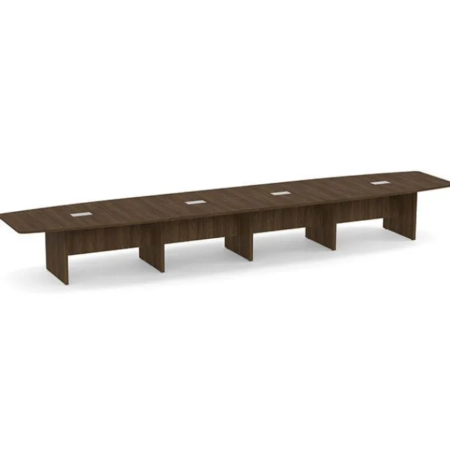 OfficeSource OS Laminate Expandable Boat Shaped Conference Tables w/ Slab Base^ Conference