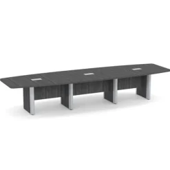 OfficeSource OS Laminate Expandable Boat Shaped Conference Tables w/ Elliptical Base^ Conference