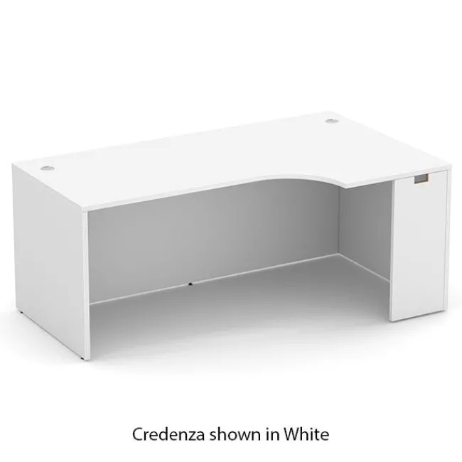OfficeSource OS Laminate L-Shaped Desk Suite w/ Hutch & 2 Solid Doors^ Office Suites