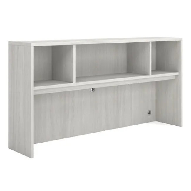 OfficeSource OS Laminate L-Shaped Desk Suite w/ Open Hutch^ Office Suites