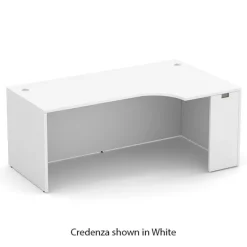 OfficeSource OS Laminate L-Shaped Desk Suite w/ Hutch & 2 Glass Doors^ Office Suites