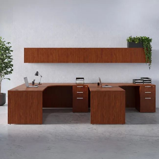 OfficeSource OS Laminate Two-Person L-Shaped Desk Pair^ Office Suites