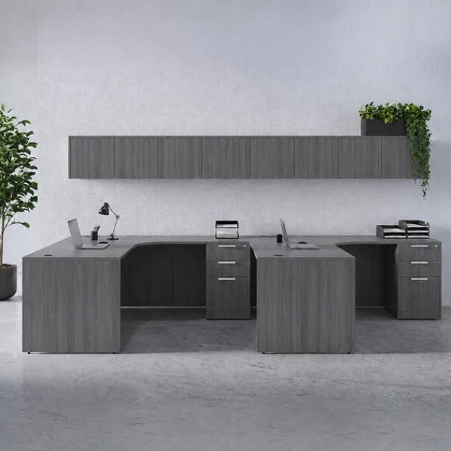 OfficeSource OS Laminate Two-Person L-Shaped Desk Pair^ Office Suites