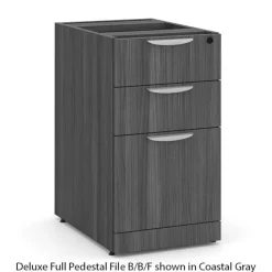 OfficeSource OS Laminate U-Shape Desk Suite w/ Hutch & Deluxe Full Pedestal^ Office Suites