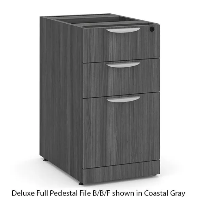 OfficeSource OS Laminate U-Shape Desk Suite w/ Hutch & Deluxe Full Pedestal^ Office Suites