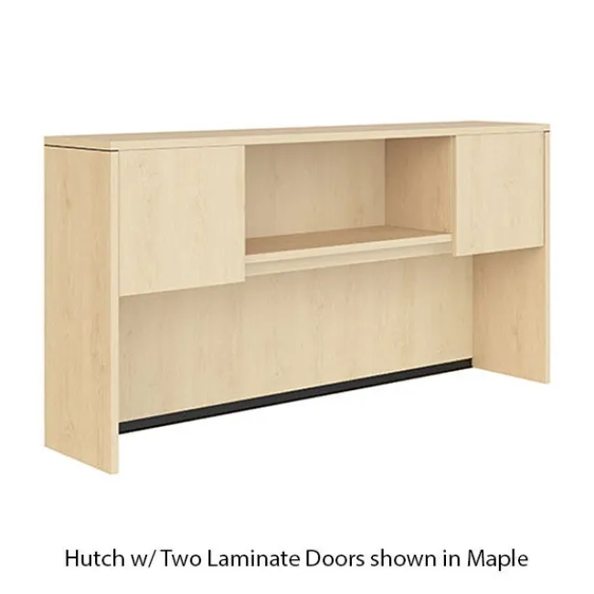 OfficeSource OS Laminate U-Shape Desk Suite w/ Hutch & Deluxe Full Pedestal^ Office Suites