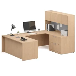 OfficeSource OS Laminate U-Shape Desk Suite w/ 2 Drawer Lateral File^ Office Suites