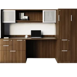 OfficeSource OS Laminate Wall Desk Unit w/ Storage & Combo Files^ Office Suites
