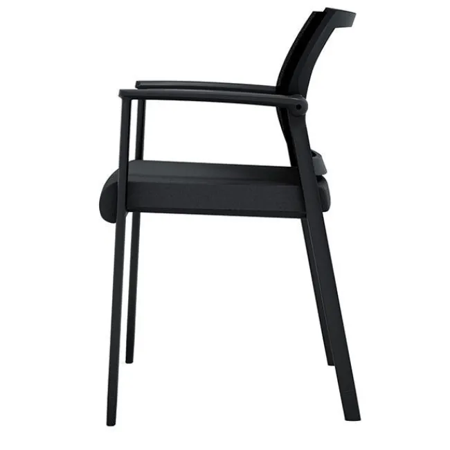 OfficeSource Oslo Mesh Back Stacking Guest Chair^ Reception & Waiting Room|Padded Stack Chairs
