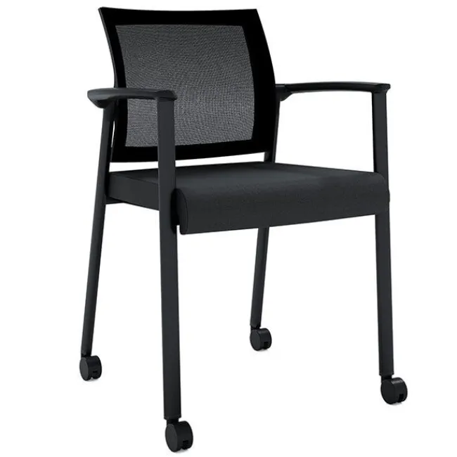 OfficeSource Oslo Mesh Back Stacking Guest Chair^ Reception & Waiting Room|Padded Stack Chairs