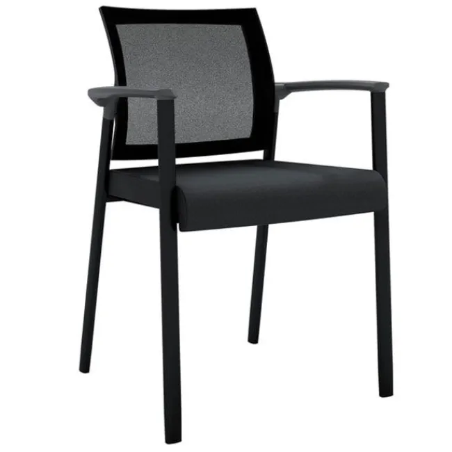 OfficeSource Oslo Mesh Back Stacking Guest Chair^ Reception & Waiting Room|Padded Stack Chairs