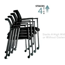 OfficeSource Oslo Mesh Back Stacking Guest Chair^ Reception & Waiting Room|Padded Stack Chairs