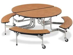Virco Oval Mobile Bench Cafeteria Tables^ Cafeteria|Cafeteria Tables