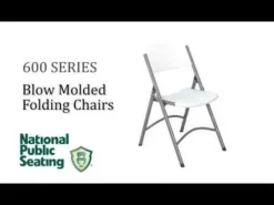 National Public Seating Package One 18'' x 96'' Plastic Folding Seminar Table & Four Plastic Folding Chairs^ Training & Seminar|Folding Chairs