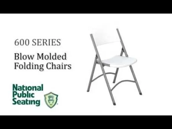 National Public Seating Package One 18'' x 96'' Plastic Folding Seminar Table & Four Plastic Folding Chairs^ Training & Seminar|Folding Chairs