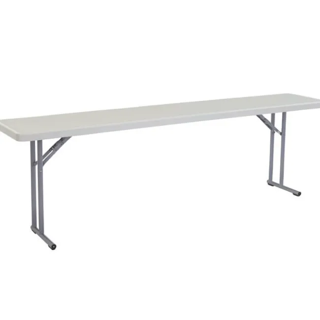 National Public Seating Package One 18'' x 96'' Plastic Folding Seminar Table & Four Plastic Folding Chairs^ Training & Seminar|Folding Chairs