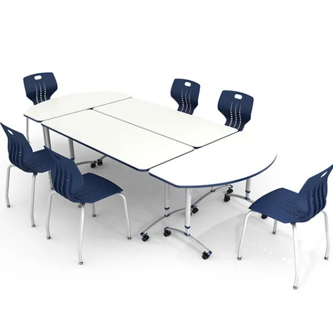 Paragon Package Set - 4 A&D Crossfit Flip-Top Adjustable Height Tables w/ 6 Emoji Chairs^ Dry Erase|Activity Table & Chair Packages