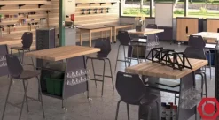 Paragon Package Set - Maker Invent 29"H Butcher Block Table & 4 Emoji Task Chairs^ Makerspace & Shop|Makerspace Stem Packages