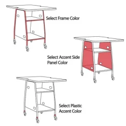 Paragon Package Set - Maker Invent 39"H Butcher Block Table & 4 Emoji Lab Stools^ Makerspace & Shop|Makerspace Stem Packages