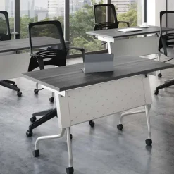 OfficeSource Package Set - 6 Training Tables w/ Flip Top Nesting Bases & Casters (60" X 24")^ Training & Seminar